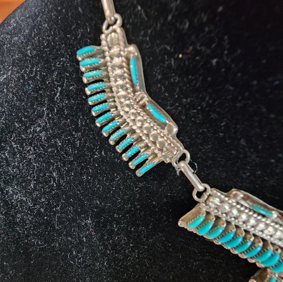 Bracelet and Necklace Set~ Native Signed BellisonZuni J.S. Bellson Sterl… - Picture 8 of 16